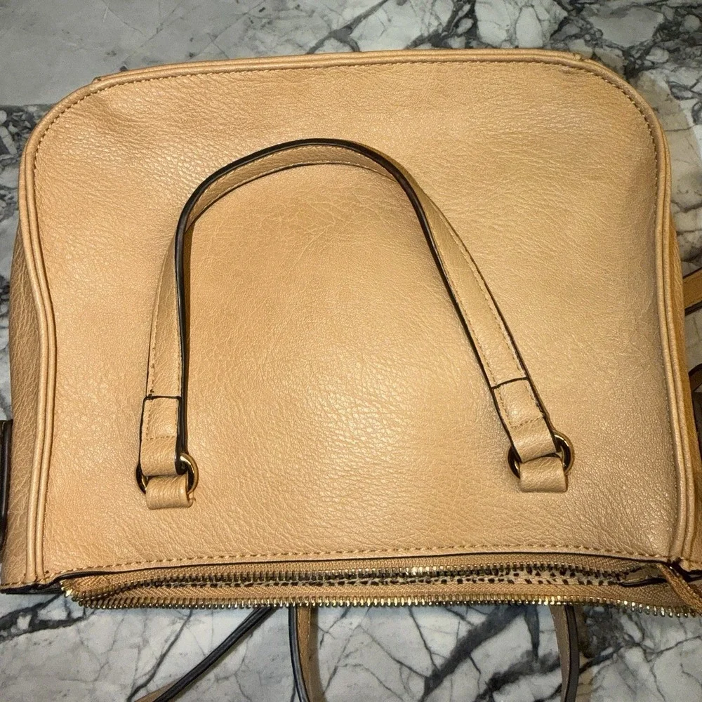 Sole Society Destin Satchel Bag Blush Pink Faux Leather Top Handle Purse